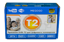 Ресивер  эфирный HD (DVB-T2)  "Т2"  Т2  (пласт.,дисплей, клавиши, кабель, YouTube,MeGoGo) от магазина Электроника GA