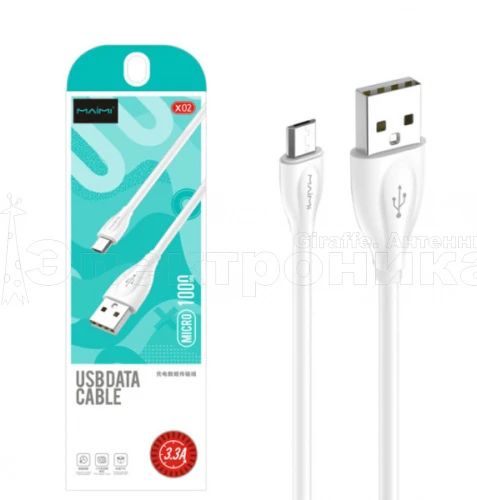 кабель usb 3.3a maimi x02 (microusb) 1м  фото