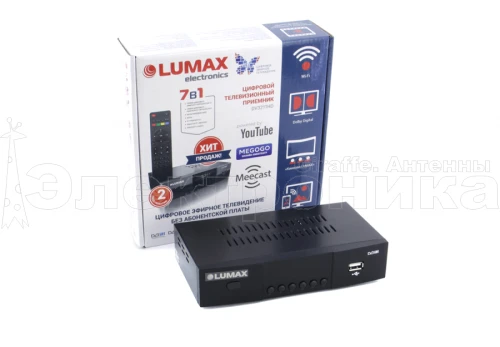 Ресивер цифровой LUMAX DV3211HD эфирный DVB-T2/C тв приставка бесплатное тв TV-тюнер медиаплеер IPTV от магазина Электроника GA