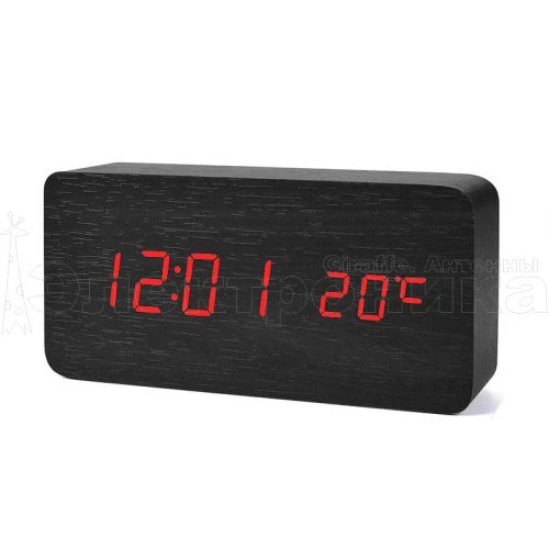 часы электронные настольные vst862-1 красные цифры, время, будильник, температура (+ блок питания)  фото