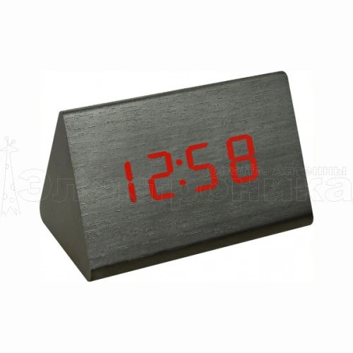 часы электронные настольные vst864-1 красные цифры (без блока) черные  фото