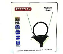 антенна комнатная zerro tv hda-02-w с усилителем телевизионная, активная, для дома. для дачи  фото