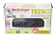 Ресивер  эфирный HD (DVB-T2)          World-Vision T62M2   пласт,кнопки,ДолбиАС3 шнур RCA/20 от магазина Электроника GA