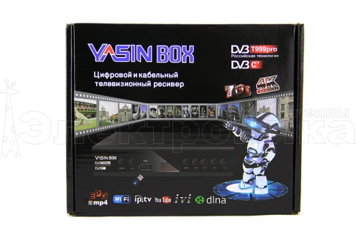 Цифровая приставка HD YASIN BOX T999 эфирный DVB-T2/C приёмник тв приставка бесплатное тв тюнер от магазина Электроника GA