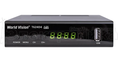 Цифровая приставка World Vision T624D4 эфирный DVB-T2/C тв ресивер бесплатное тв TV-тюнер медиаплеер от магазина Электроника GA