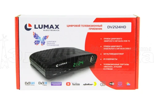 Цифровая приставка LUMAX DV2124HD эфирная, DVB-T2, тв бесплатно, тюнер, ресивер, приемник. тв от магазина Электроника GA