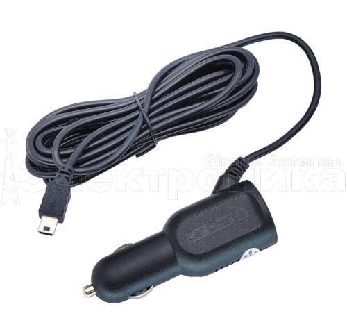 зарядное устройство в прикуриватель tds ts-cau31 mini usb шнур питания (3м, 2000ma, гнездо usb)  фото