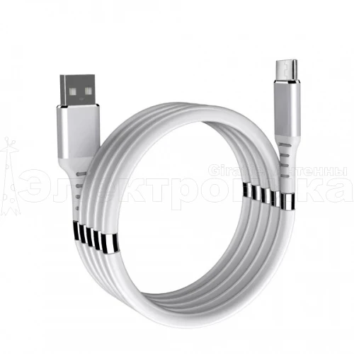 кабель usb - microusb орбита ot-smm53 белый 1м (2,4а) силикон  фото