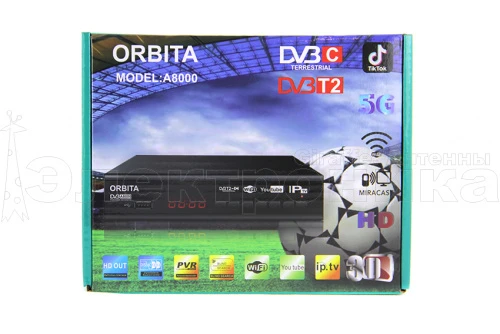 Ресивер цифровой HD ORBITA  A8000 эфирный, DVB-T2/C тв приставка бесплатное тв тюнер медиаплеер от магазина Электроника GA