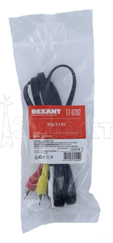 шнур  3rca - 3rca 1,5 м   rexant  фото