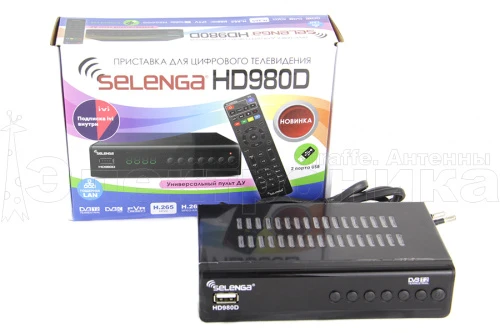 Цифровая приставка SELENGA HD980D эфирный DVB-T2/C тв ресивер, тюнер бесплатного IPTV, медиаплеер от магазина Электроника GA