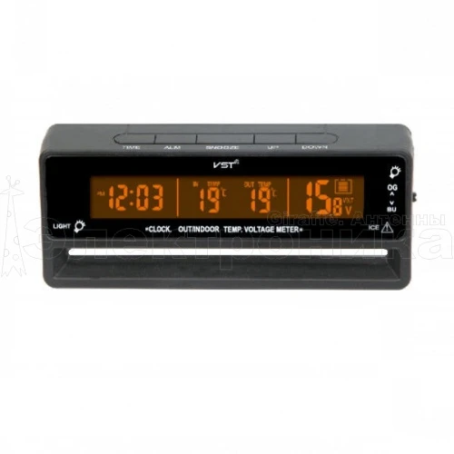 vst-7010v часы авто (температура, будильник, вольтметр)/90/180  фото