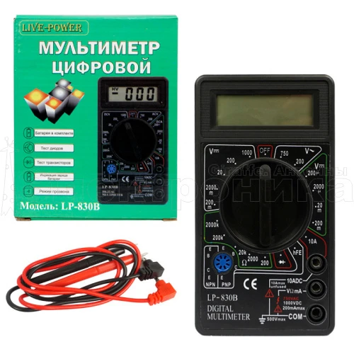 мультиметр цифровой livepower lp-830b +тест транзисторов профессиональный мультиизмерительный тестер  фото