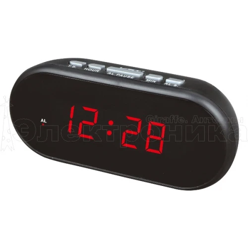 часы электронные настольные vst712-1 красные цифры (без блока) черные  фото