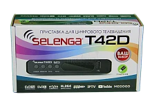 Ресивер  эфирный HD (DVB-T2)        SELENGA T42D пласт, кнопки, бп 5 В, поддержка АС3, DVB-C, /20 от магазина Электроника GA