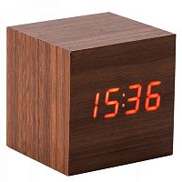 часы электронные настольные vst869-1 красные цифры (без блока) темно-коричневые  фото