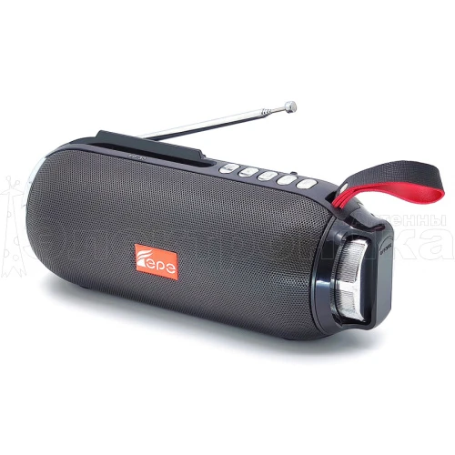 радиоприемник переносной fepe fp-30, usb/sd/bluetooth-проигрыватель, фонарь, микрофон, аккумулятор  фото