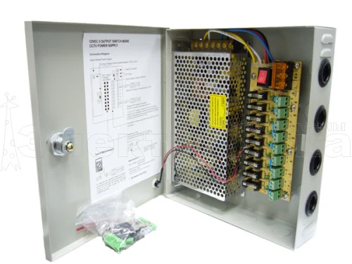 блок питания для камер в корпусе орбита ot-vnp02 (vd-911) (10а,220в, 9 выходов)/16  фото