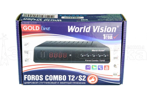 Цифровая приставка World Vision FOROS Combo эфирно-спутниковый DVB-T2/S2/C тв ресивер, медиаплеер  от магазина Электроника GA