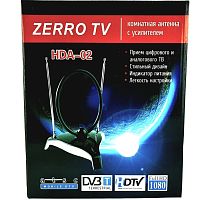 антенна комнатная zerro tv hda-02-b с усилителем телевизионная, активная, для дома. для дачи  фото