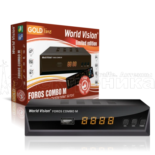 Цифровая приставка World Vision FOROS Combo M эфирно-спутниковый DVB-T2/S2/C тв ресивер, медиаплеер от магазина Электроника GA