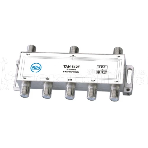 ответвитель на 6 отводов tah 612f (5 - 1000 мгц) 12db  фото