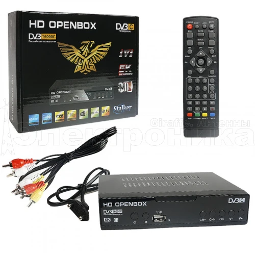 Ресивер  эфирный HD (DVB-T2)  Open Box  DVB-T3000 (G)     мет/диспл/кнопки/шнур 3RCA  от магазина Электроника GA