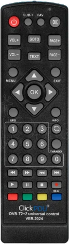 пульт универсальный clickpdu dvb-t2 +2  ver.2024 для приставок разных моделей dvb-t2  фото