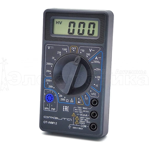 мультиметр ot-inm12 (мd832) ( + прозвонка, диод-тест, проверка транзисторов)  фото