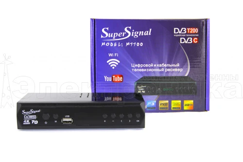 Цифровая приставка HD SuperSignal M7700 эфирный DVB-T2/C тв приставка, тв тюнер, tvbox, медиаплеер от магазина Электроника GA
