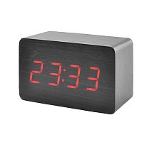 часы настольные vst863-1 индикация даты/температуры, 3 будильника, управл: звук/нажатие красн. цифры  фото