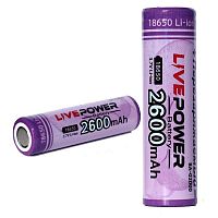 аккумулятор live-power g70 18650 ltp-08 (2600mah=1200mah, 3.7v)перезаряжаемая литий-ионная батарейка  фото