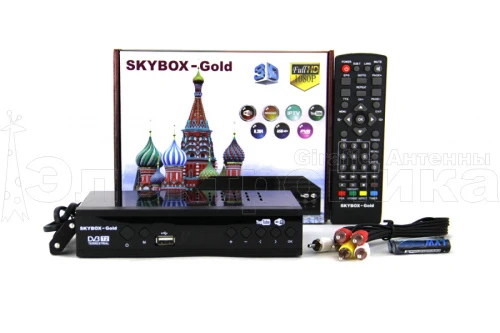 Ресивер цифровой HD SKYBOX GOLD эфирный DVB-T2/C тв приставка бесплатное тв тюнер медиаплеер от магазина Электроника GA