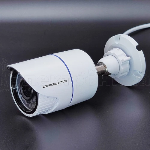 видеокамера ip орбита ot-vni39 белая, с микрофоном, разрешение 5 mп, объектив 3,6мм, ик подсветка  фото