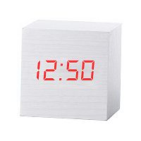 часы электронные настольные vst869-1 красные цифры (без блока) белые  фото