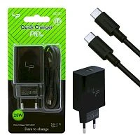 блок питания lp xq30 pd25w зарядное устройство 25w черный, вход type-c, с кабелем type-c - type-c  фото