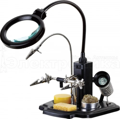 держатель "третья рука" с лупой орбита te-802/18  фото