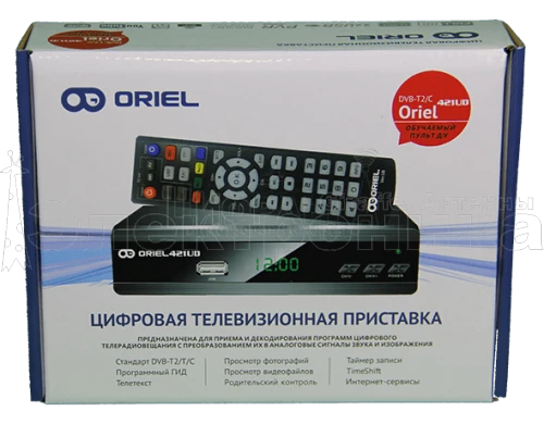 Цифровая приставка Oriel 421UD эфирный DVB-T2/C тв приставка ТВ без абонплаты TV-тюнер медиаплеер от магазина Электроника GA