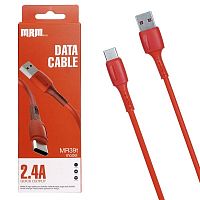 кабель usb - type-c mrm mr39t красный, длина 1м, 2.4a  фото