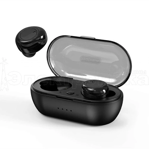 наушники беспроводные ezra tws06 bluetooth 5.0, черные гарнитура (hfp, hsp, a2dp, avrcp)  фото