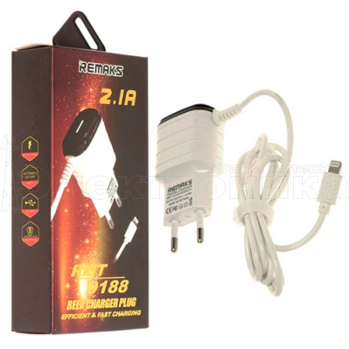 блок питания sremax 5в, 2.1а rmt-9188 зарядное устройство с usb + кабель iphone 1,2 м черный  фото