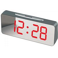 часы электронные настольные vst763y-1 красные цифры, время, будильник, термометр  фото