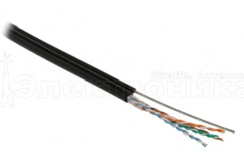 кабель для компьютерных сетей  ripo   utp4cat5e 24awg cu ripo (outdoor) с тросом, черный  за 1 метр  фото
