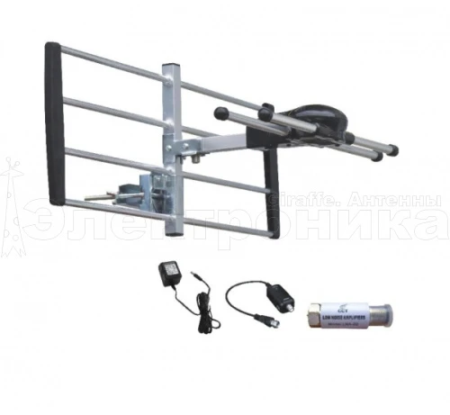 Антенна ТВ внешняя уличная Орбита OT-ANT08(011) с усилителем цифровая эфирная для DVB-T2 ТВ купить в г.МОСКВА