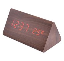 часы настольные vst861-1 индикация даты/температуры, 3 будильника, управл: звук/нажатие красн. цифры  фото